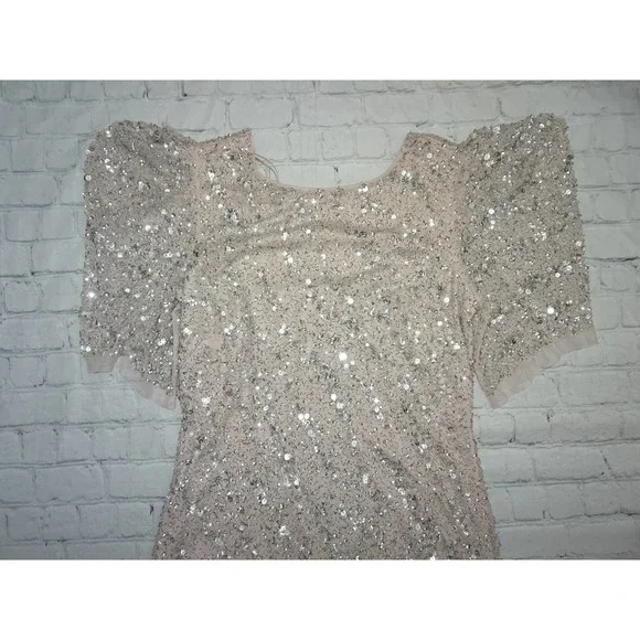 Adrianna Papell Women's Short-Sleeve All Over Sequin Gown, Size 6 - Picture 3 of 7